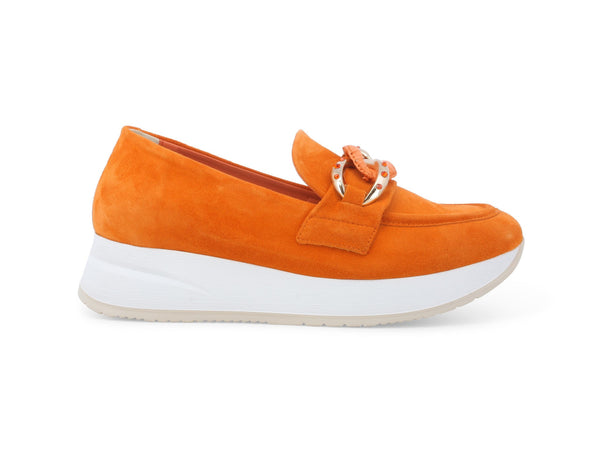 Melluso Loafers Unique Style Touch of Color in Suede